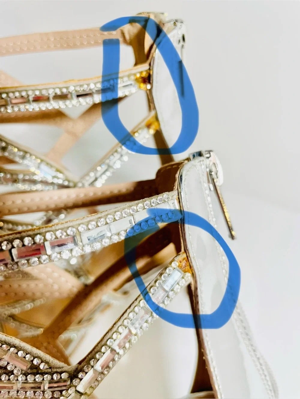 ALDO Silver Crystal Sandal Heels